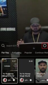 click on igtv icon