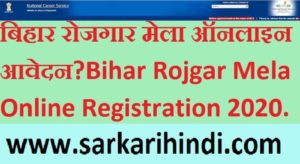 Bihar Rojgar Mela Yojana  Online Registration