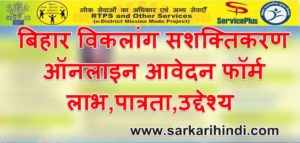 Bihar Disabled Empowerment Scheme Apply Form