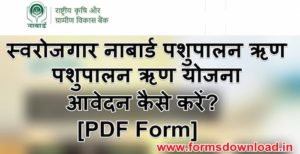 मुख्यमंत्री स्वरोजगार नाबार्ड पशुपालन ऋण पीडीएफ फॉर्म