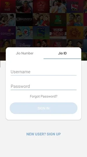 jio tv sign up